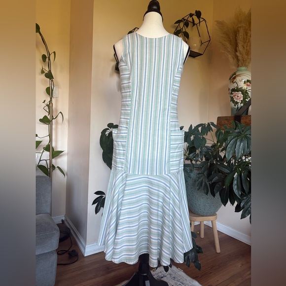 Vintage Handmade Striped Drop-Waist Dress - Picture 5 of 6
